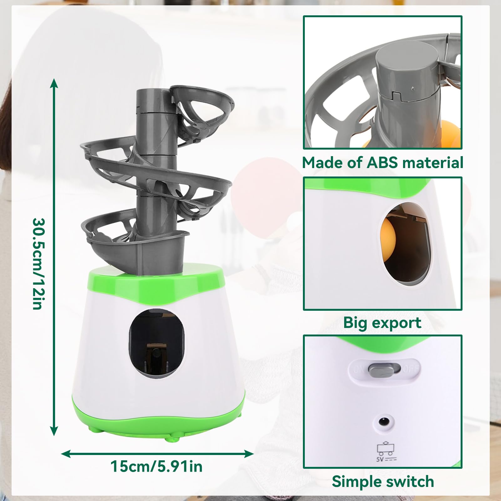 HERCHR Lanciatore Automatico per Ping Pong, Robot da Ping Pong Macchina per Palline da Ping Pong con 10 Palline per Allenatore di Table Tennis
