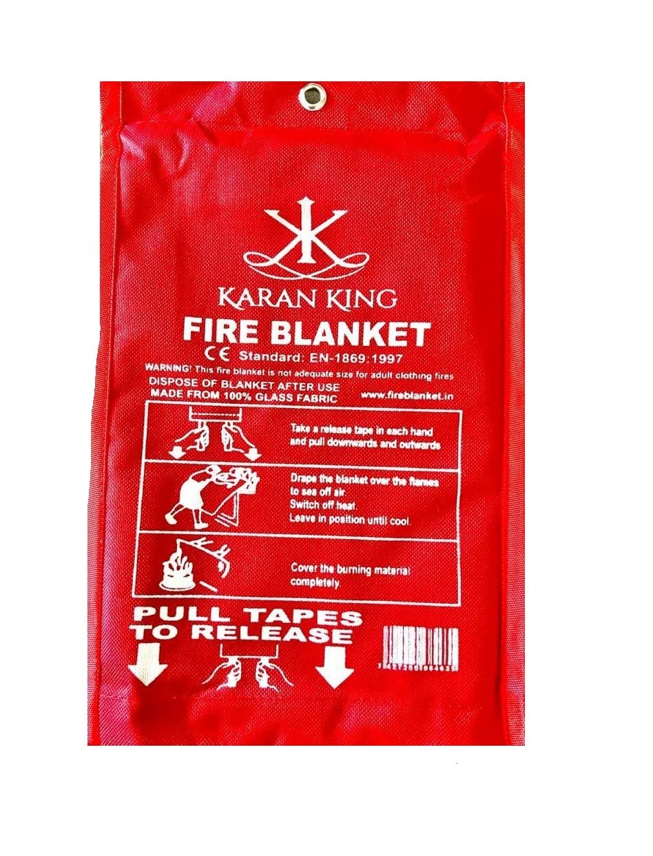 KARAN KING® 1m x 1m Soft Case Fire Blanket, Large, Quick Unfolding