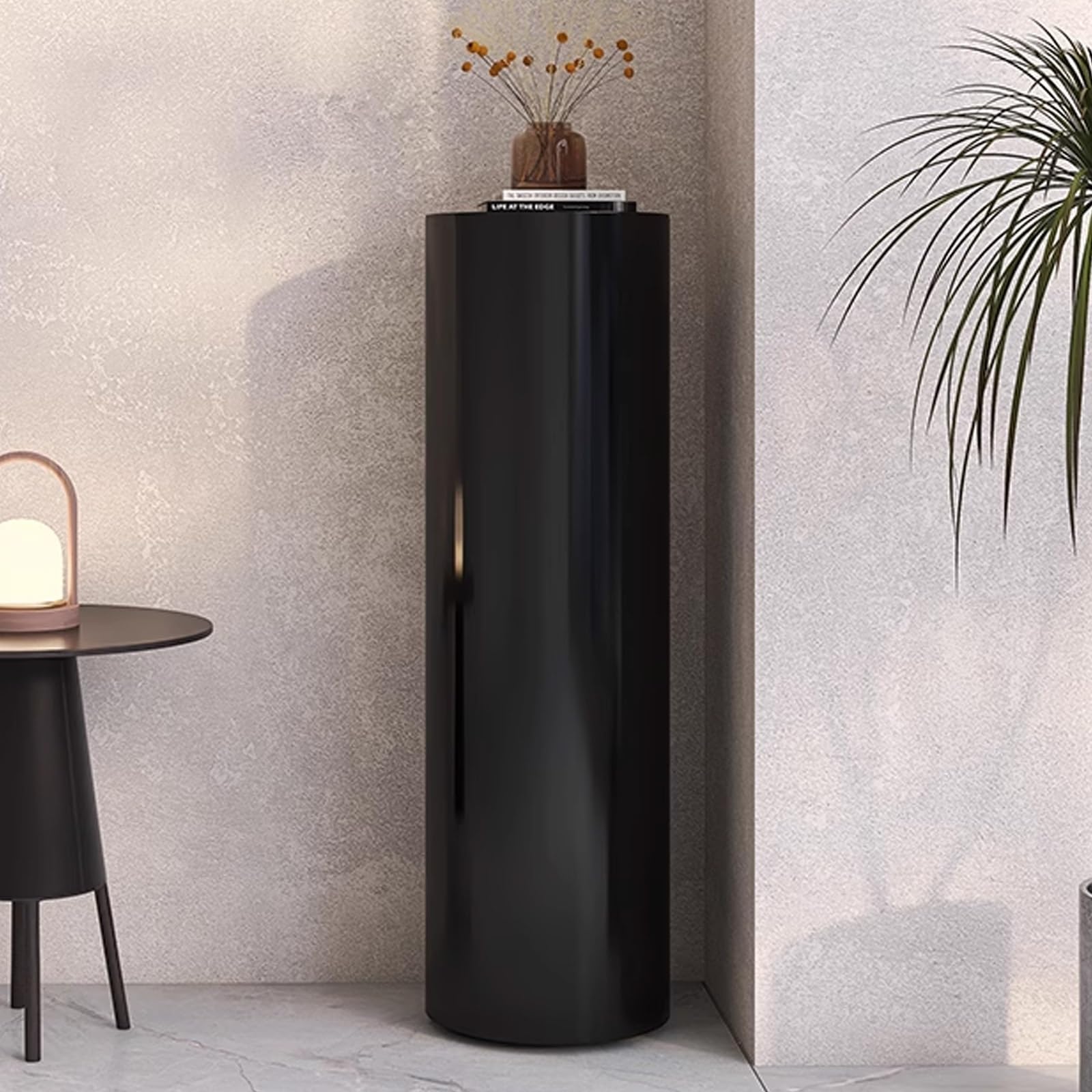 Étagère à chaussures rotative haut de gamme design noir 360 degrés ronde