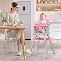 Vista 9 de HONEY JOY Silla alta 8 en 1 para bebé, silla alta convertible para bebés y niños pequeños/juego de mesa y silla/mesa de bloques de construcción