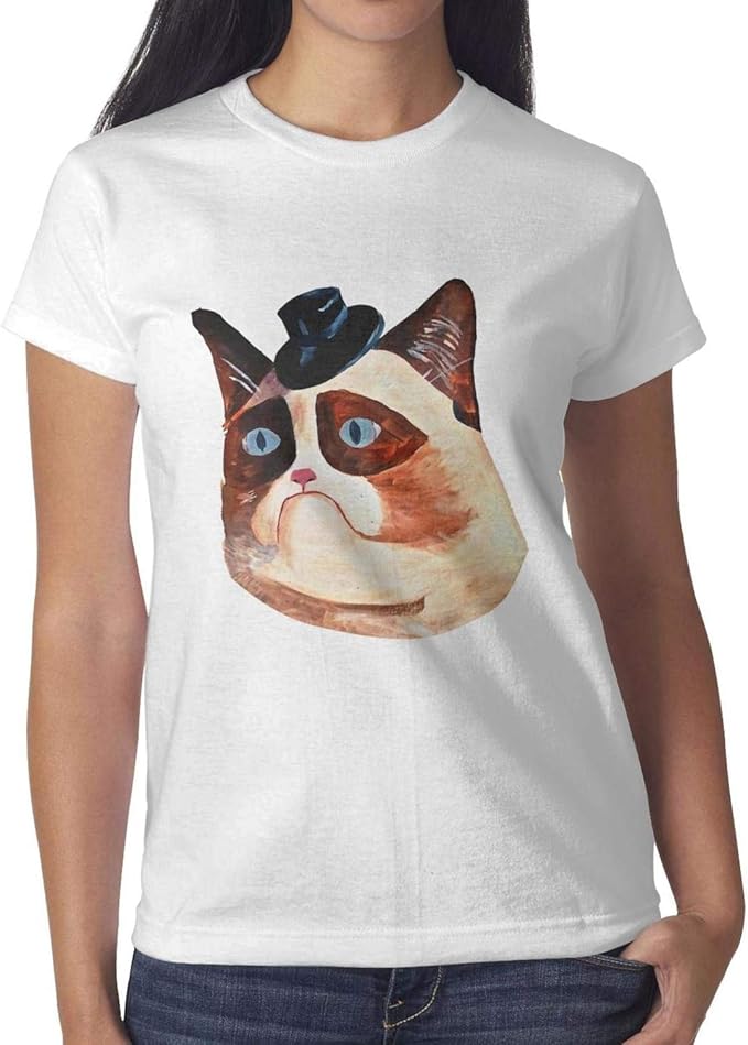 Cool t Shirt for Women Grumpy cat Gentleman Tshirts Fashion