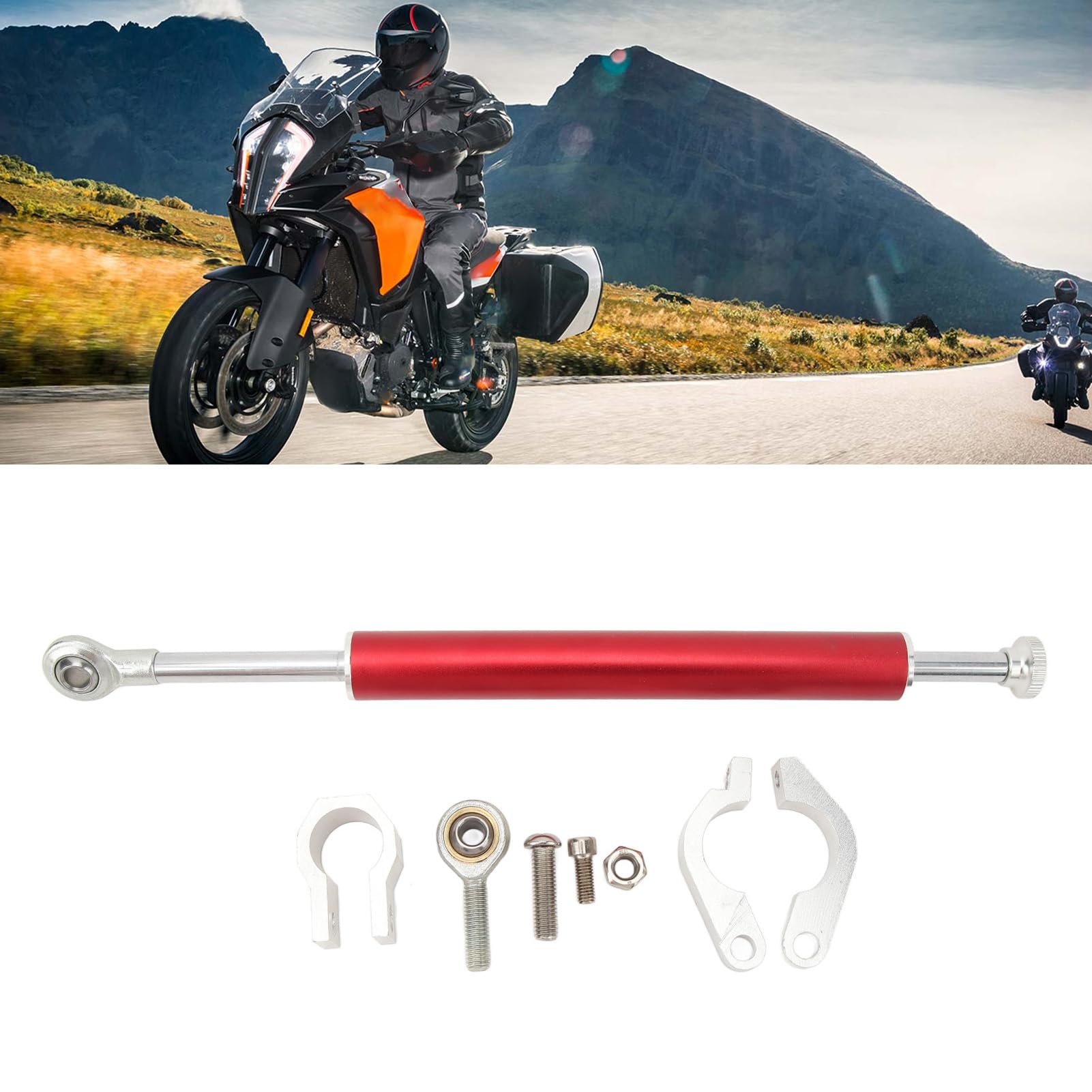 Amortisseur De Direction En Aluminium Stabilisateur De Guidon Pour Moteur Réduction Des Vibrations Conçu Pour La Plupart Des Motocyclettes Utilisation Routière Et Tout Terrain Perf