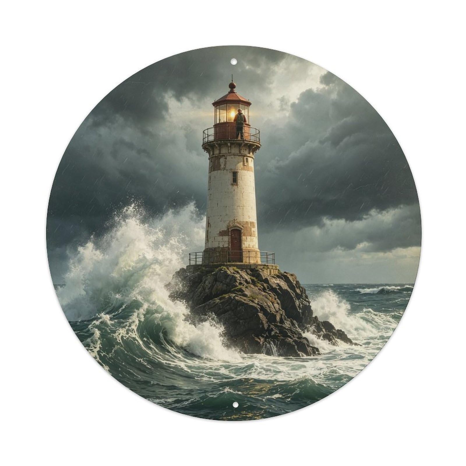 Vintage Lighthouse Keeper Storm Metal Tin Sign Plaque