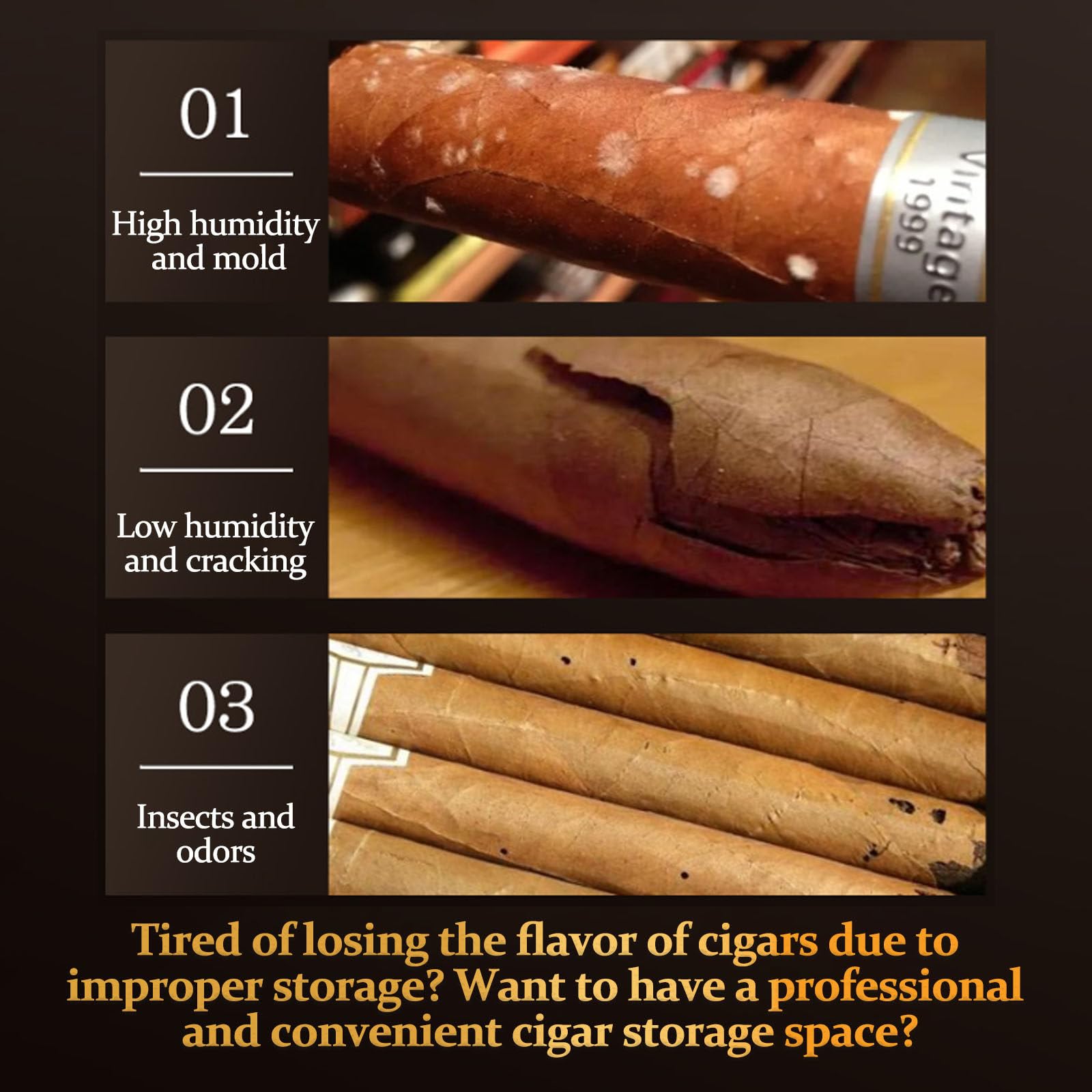 Zigarren Humidors Zedernholz mit digitalem Hygrometer, Schubladen & Luftbefeuchter, Kapazität für 110 Zigarren, ideal für Männer, Ehemann, Vater