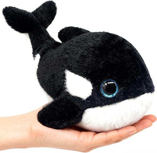 Peluche de orca de orca, lindo juguete de peluche de orca suave, peluche de orcas pequeños y congestionados, animales de peluche de océano, regalos