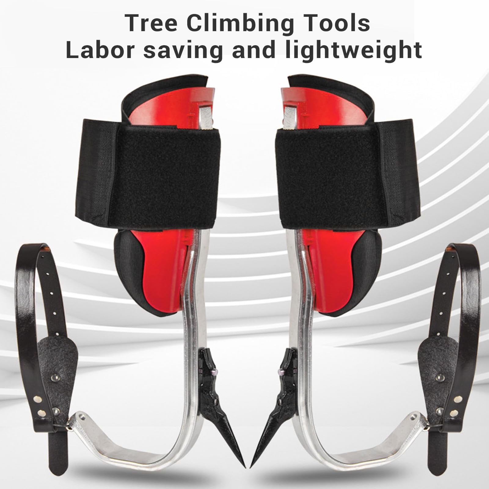 Picos para Trepar árboles, Espolones de Escalada Ajustables con Pedal Antideslizante de Aleación de Aluminio Liviano y Correas Ajustables para Recolección de Huertos, Poda de