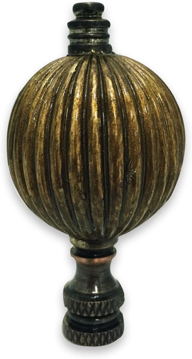 Royal Designs, Inc. Balloon Shaped Finial for Lamp Shade, Polished Brass - Pack of 2