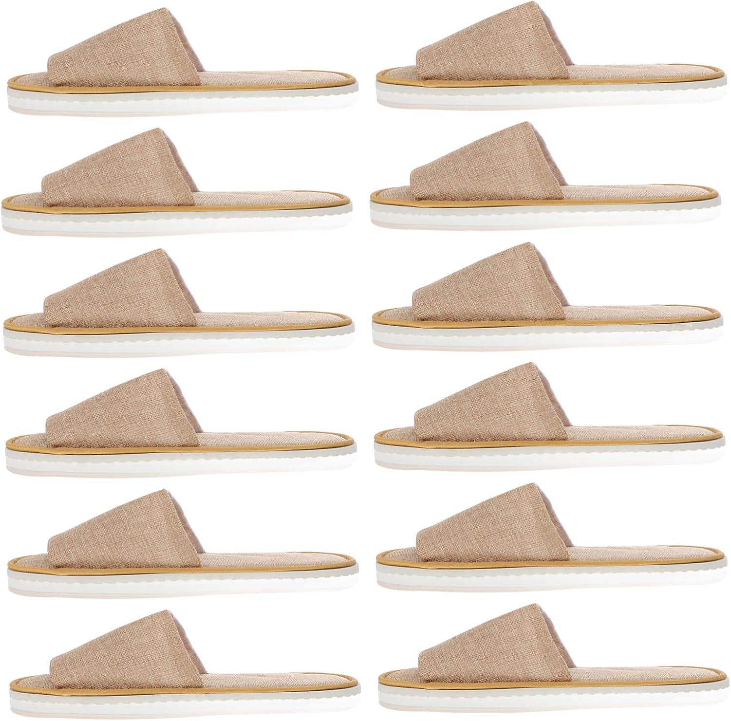 Homoyoyo 6pairs Disposable Slippers for Guests Comfortable Anti-slip Indoor Travel Slippers Open Toe Design Lightweight Cotton Blend for Home and Spa Use