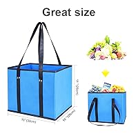 Vista 6 de musbus Bolsas de comestibles reutilizables plegables a granel con asas reforzadas, bolsas de compras para comestibles, cocina grande resistente