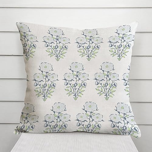 Miniatura 3 de Mughal - Funda de almohada estilo chinoiserie, funda de almohada asiática de 24 x 24 pulgadas, decoración rústica del hogar para sofá, sala de