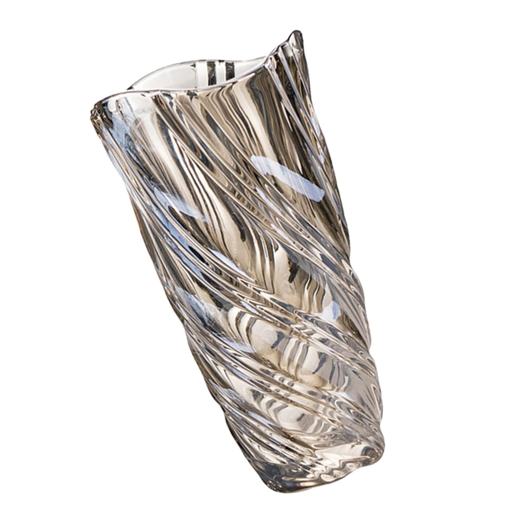 Vase en verre marron ambré Levemolo de 20 cm pour fleurs et décoration de table de salon chic