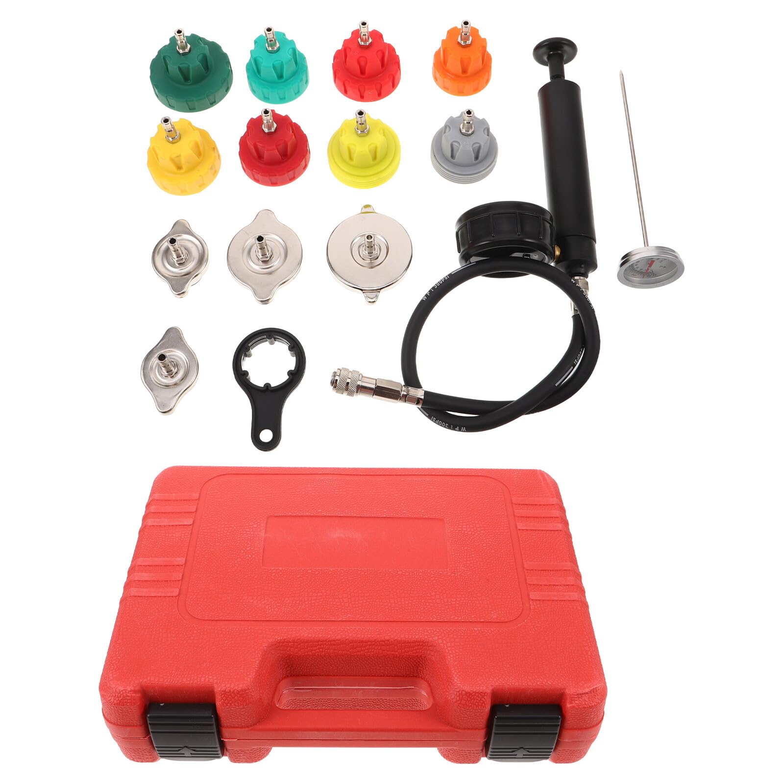 Kit Tester Pressione Radiatore per Auto e Sistema di Raffreddamento, Strumento di Rilevamento Perdite in Metallo e Plastica, Facile da Usare per Professionisti e Appassionati