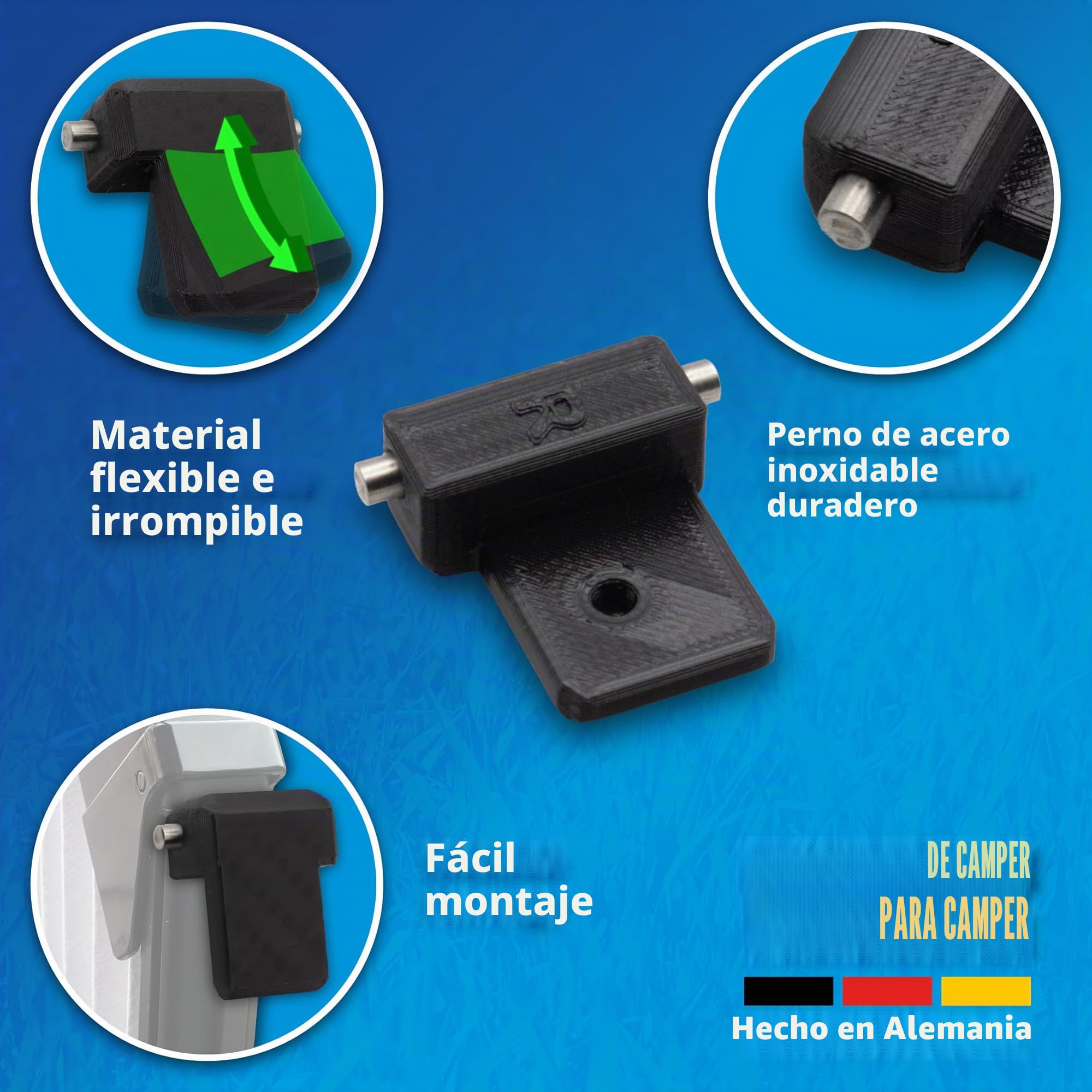 CAMPERPART guía de Piezas de Repuesto para Remis Guía telescópica oscurecimiento de la Cabina de la Autocaravana FIAT Ducato, Ford Transit, MB Sprinter, Renault Master (Tipo REMIfront IV)