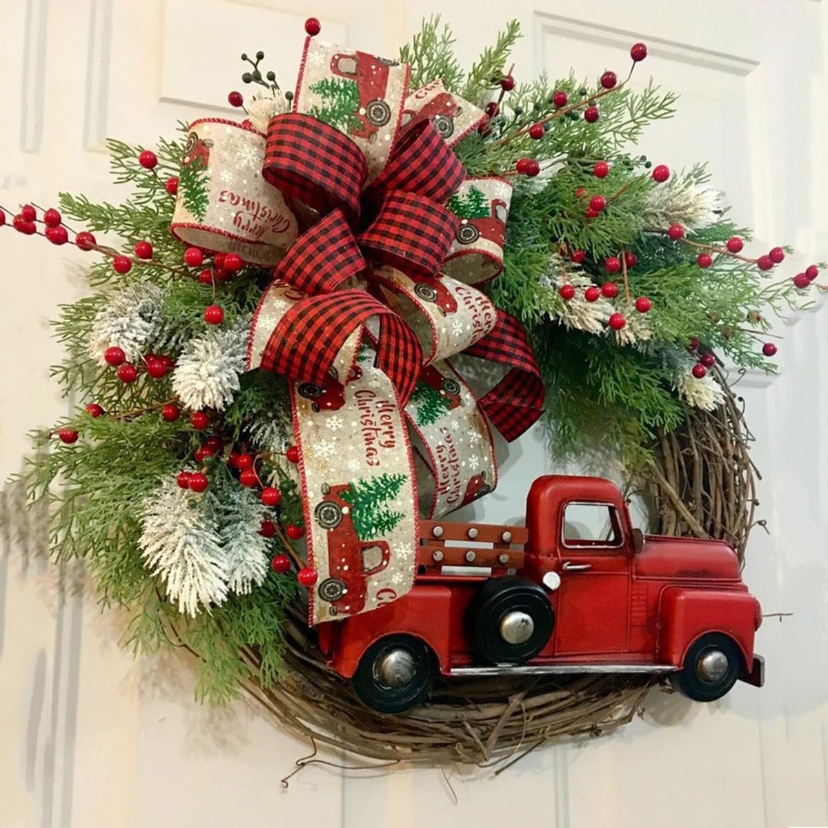 Couronne de Noël de 40 cm ARIASS suspension de porte intérieure et extérieure