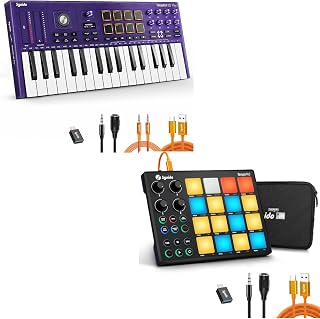 Wireless 32 Key MIDI Keyboard Controller + TempoPad P16 MIDI Pad Controller