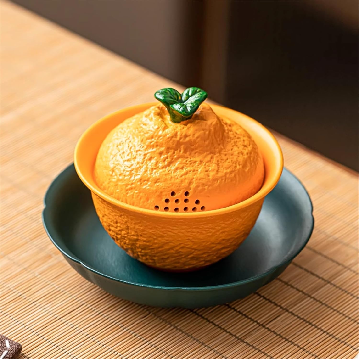 Chinese Ceramic Teapot – Handheld 2-Piece Covered Bowl-style1