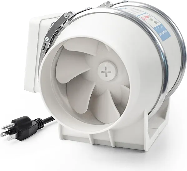 Voltset 4 Inch Duct Fan, Inline Ventilation Exhaust Fan, 280 CFM Duct Intake High Efficiency Air Fan for Vent Bathroom, Kitchen, Grow Tent, Hydroponics, 3D Printer