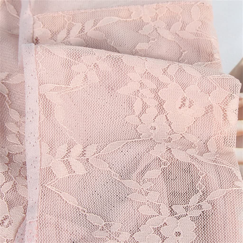 Women's Thin Mid-length Driving Riding Outdoor Ice Silk Lace Half-finger Gloves
