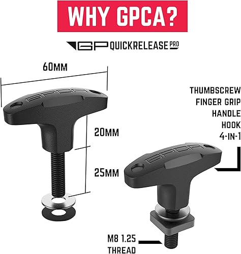 Miniatura 186 de GPCA juego de 6 tornillos estriados de cabeza resistente, de fácil liberación, con tuercas, arandelas y anillos para sujeción para Jeep Wrangler YJ