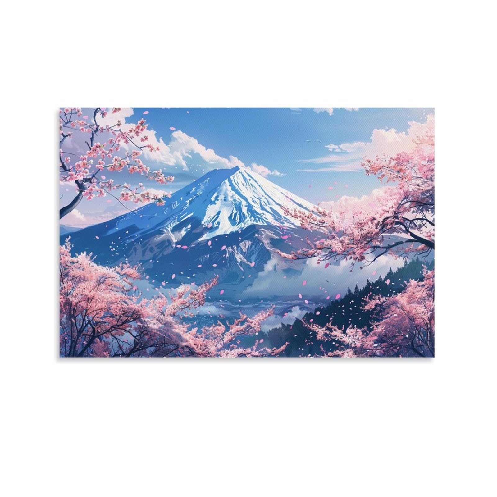 Amazon.co.jp: 絵画 富士山と桜の美しい景色 アートパネル ポスター 