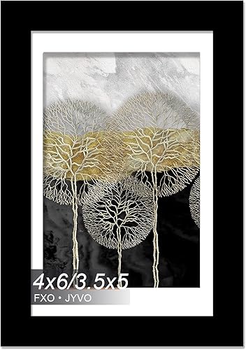 Marco de Fotos de 4x6, Muestra Foto de 3.5x5 con Paspartú o 4 x 6 Sin Paspartú, Liviano y de Alta Transparencia Marco de 4 por 6 para Pared - 1