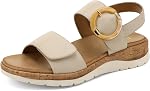 UBFEN Womens Flat Sandals Arch Support Open Toe Walking Comfy Casual Low Wedge Summer Shoes