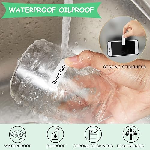 Vista 4 de Marspark 960 calcomanías de impresión de cinta de etiqueta, papel de etiquetado laminado de repuesto compatible con impresora portátil D30, 160