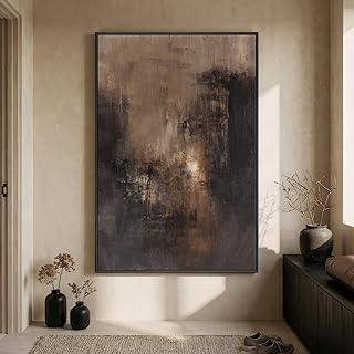 Extra Large Framed Brown Black Abstract Wall Art for Living Room, Oversi...