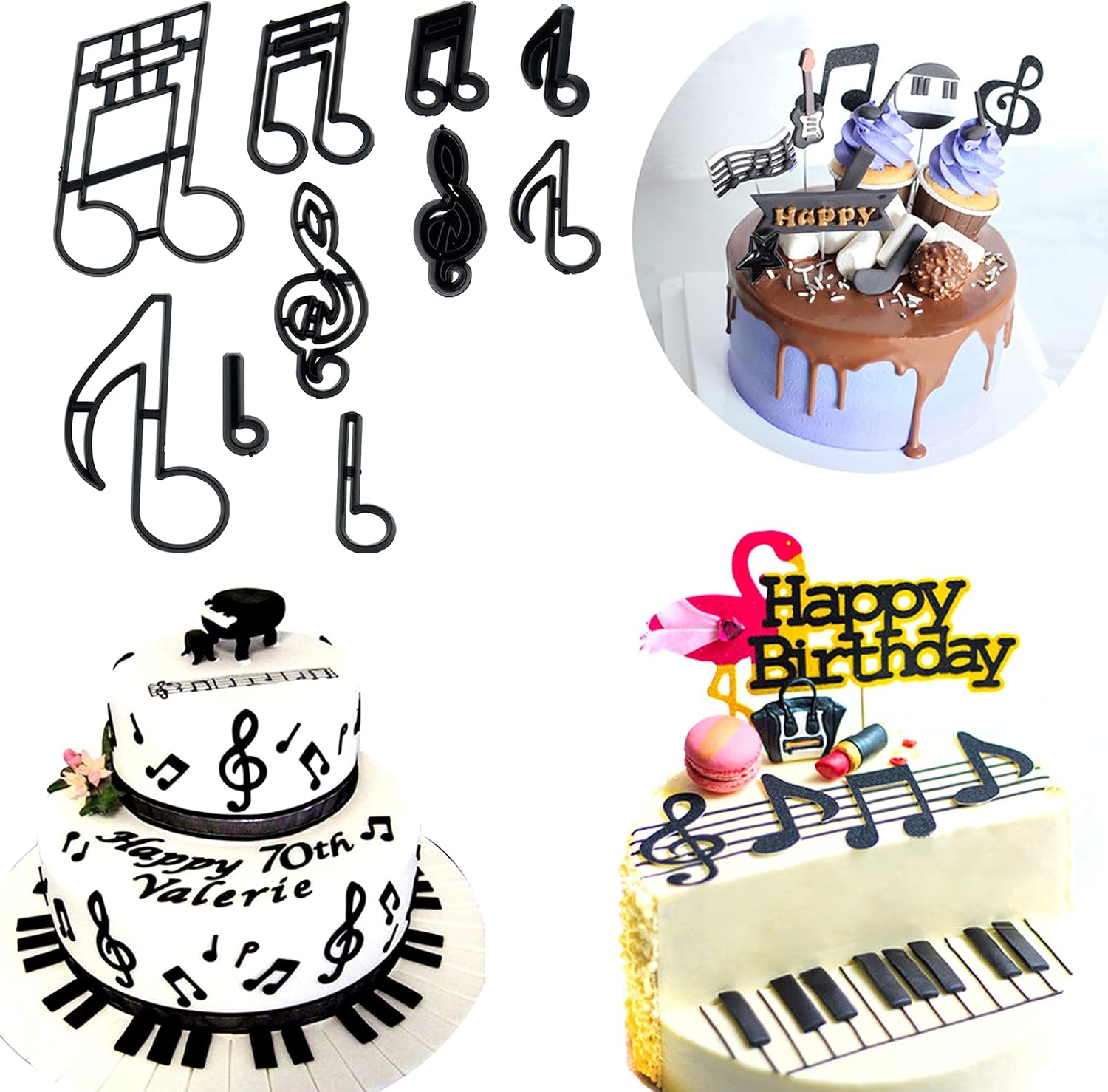20 PCS Music Theme Fondant Cookie Cutters Set for Anniversary Bridal Engagement Cake Decorating DIY Sugar Craft Cutting Tool