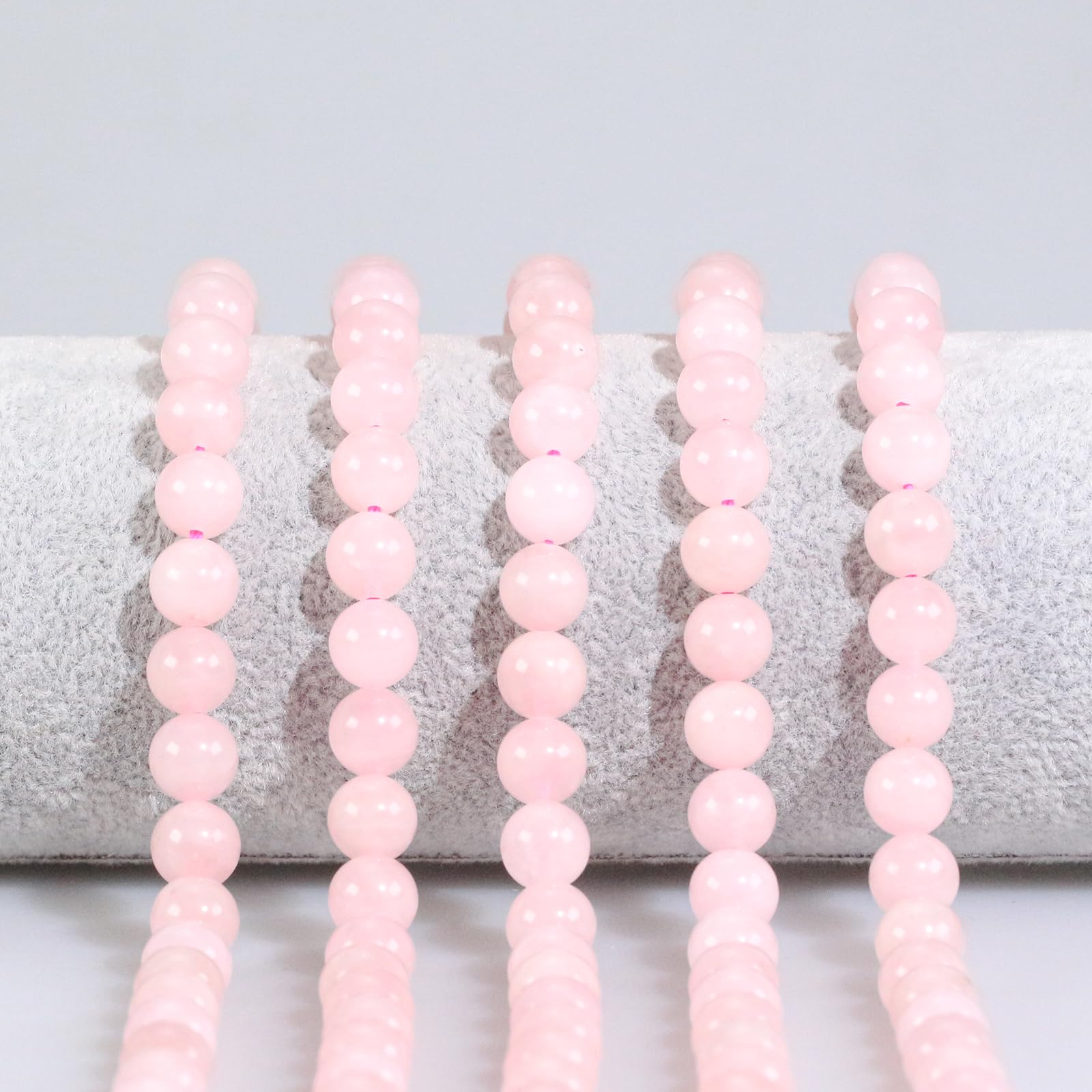 Rose Quartz Crystal Beads - 85pcs, 4mm Round, Gemstone & Stone Beads for Jewellery Making - Image 2