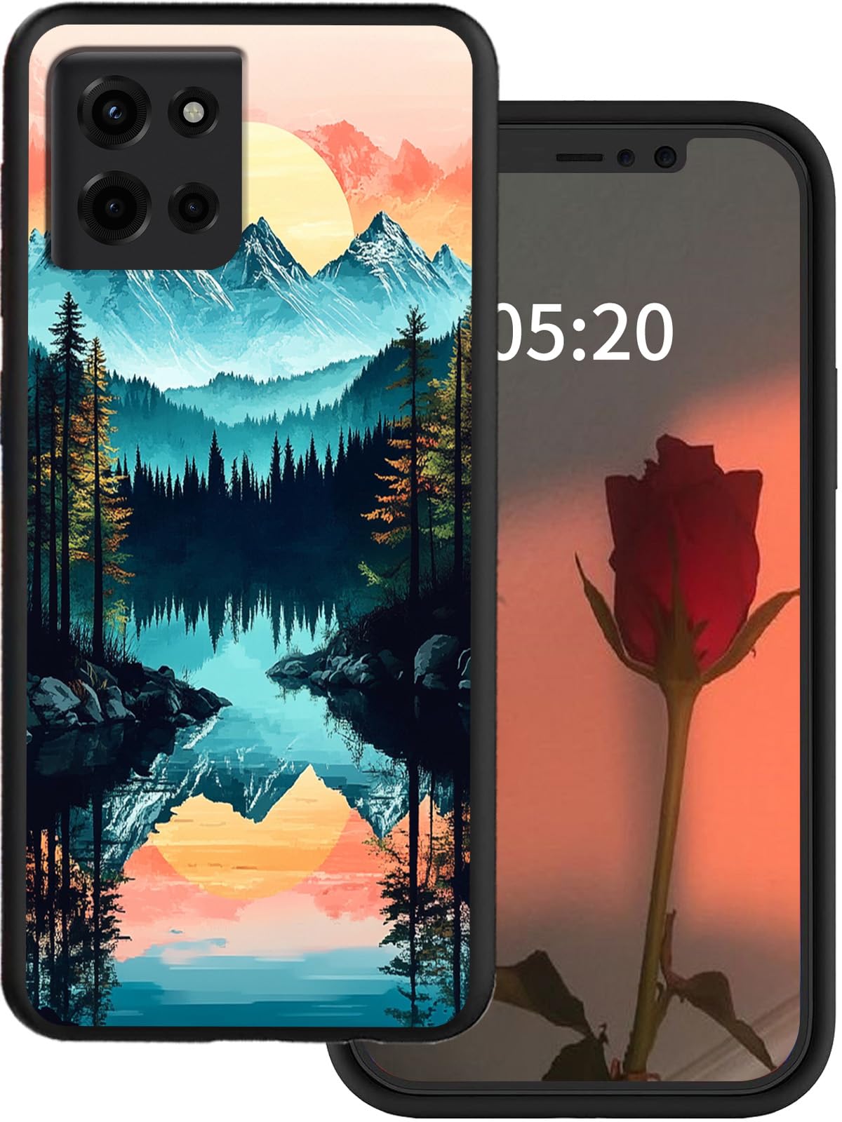GYSYSQSH for Motorola Moto G 5G 2025 Phone Case with Mountain Forest Trees Design for Women Men Slim Soft TPU Flexible Silicone Wireless Charging