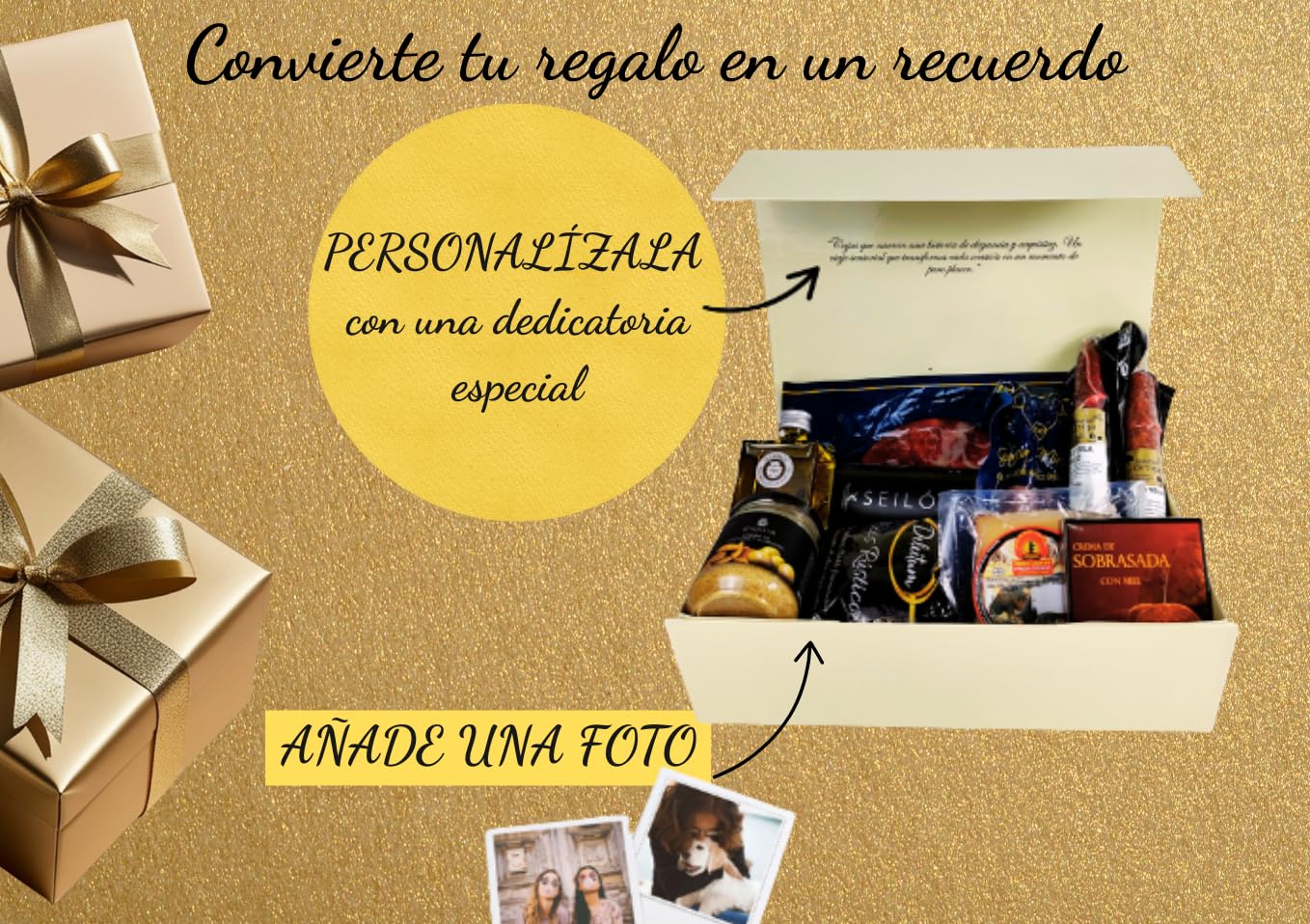 DON GOURMET, Cesta Gourmet para Regalar, Personalizable, Queso curado, jamón ibérico, chorizo ibérico, lote embutidos ibéricos, aceite de oliva, pack ibéricos, Regalo Día de la Madre. (CESTA 6) - 2