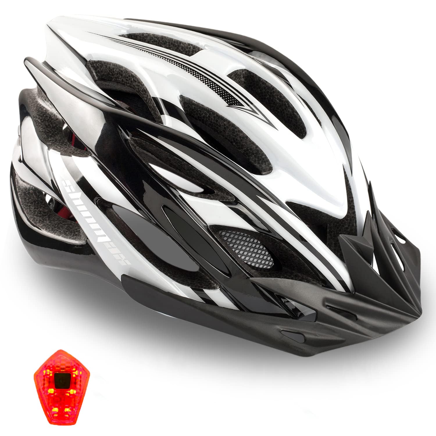 Casco Bici Uomo Casco Bici Con Visiera E Luce Adulti Unisex