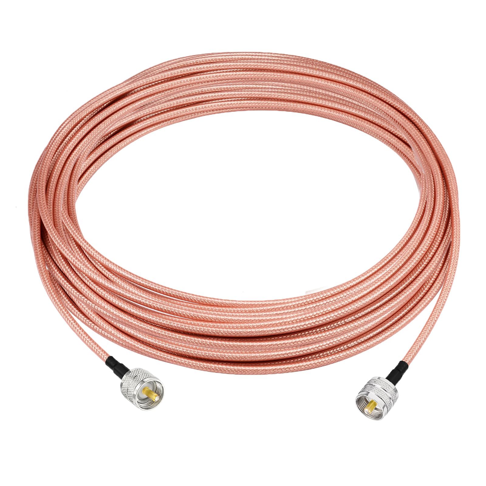 Superbat CB Antenna Cable 50ft Low Loss PL-259 UHF Male to Male RG142 High Power 50 Ohm Coax Cable for CB HAM Radio Antenna Tuner Analyzer Dummy Load SWR Meter