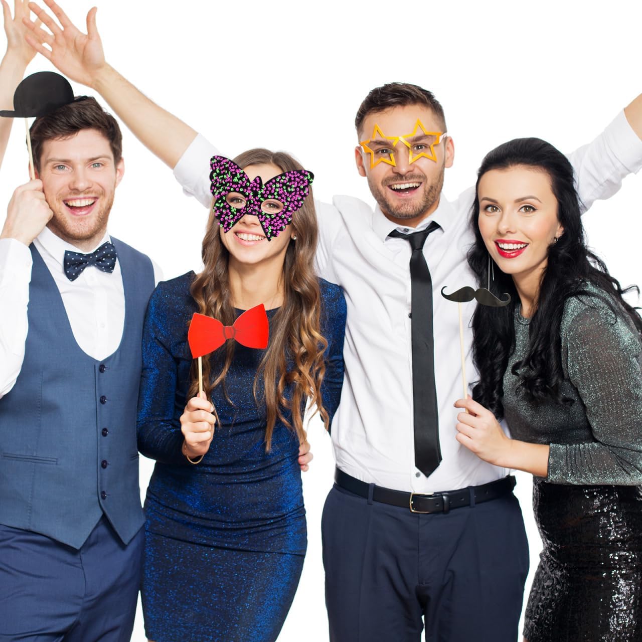 Butterfly Mask Sequin Masquerade Mask Venetian Eye Gliter for Carnival Halloween Cosplay Party Costume B - Image 7