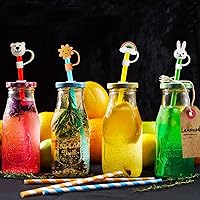 Vista 8 de Tapas de pajilla, bonitas fundas de silicona para popotes, protectores de pajilla, cubierta portátil para puntas de pajilla, tapa de popote