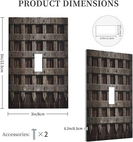 Miniatura 5 de Puerta de castillo de madera de mediados de siglo, estilo griego, cubierta de interruptor de luz de palanca individual, placa decorativa de pared