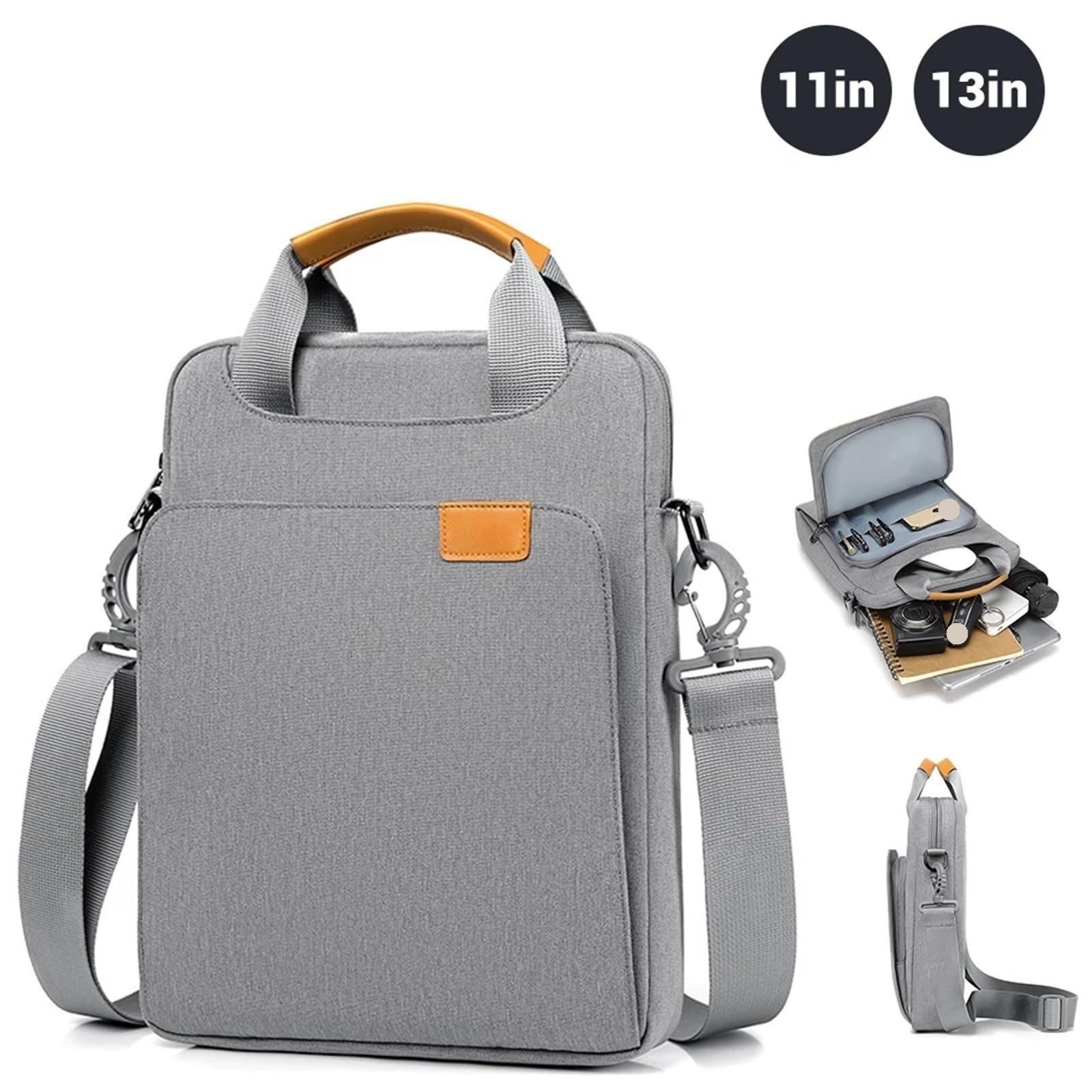 Manicotto per Tablet Borsa a Tracolla for Tablet Borsa a Tracolla Custodia for Tablet Custodia for Tablet Portatile Custodia con Cerniera for Tablet per Tablet(Gray,13.3 inch)