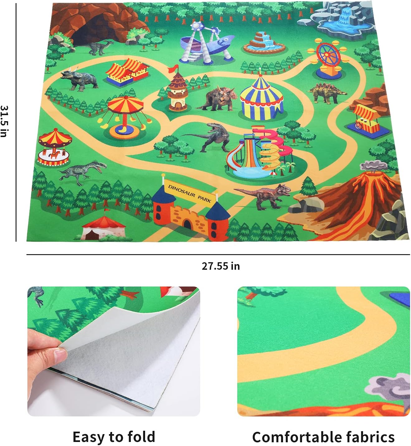 CUTE STONE 46Pcs Dinosaur Toy Playset w/ Activity Play Mat, Realistic Dinosaur Figure Toys w/3 Vehicles to Create a Dino World Including T-Rex, Triceratops, Velociraptor, Kids Perfect Educational Gift : Toys & Games