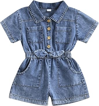 Denim Romper for Toddler Girls