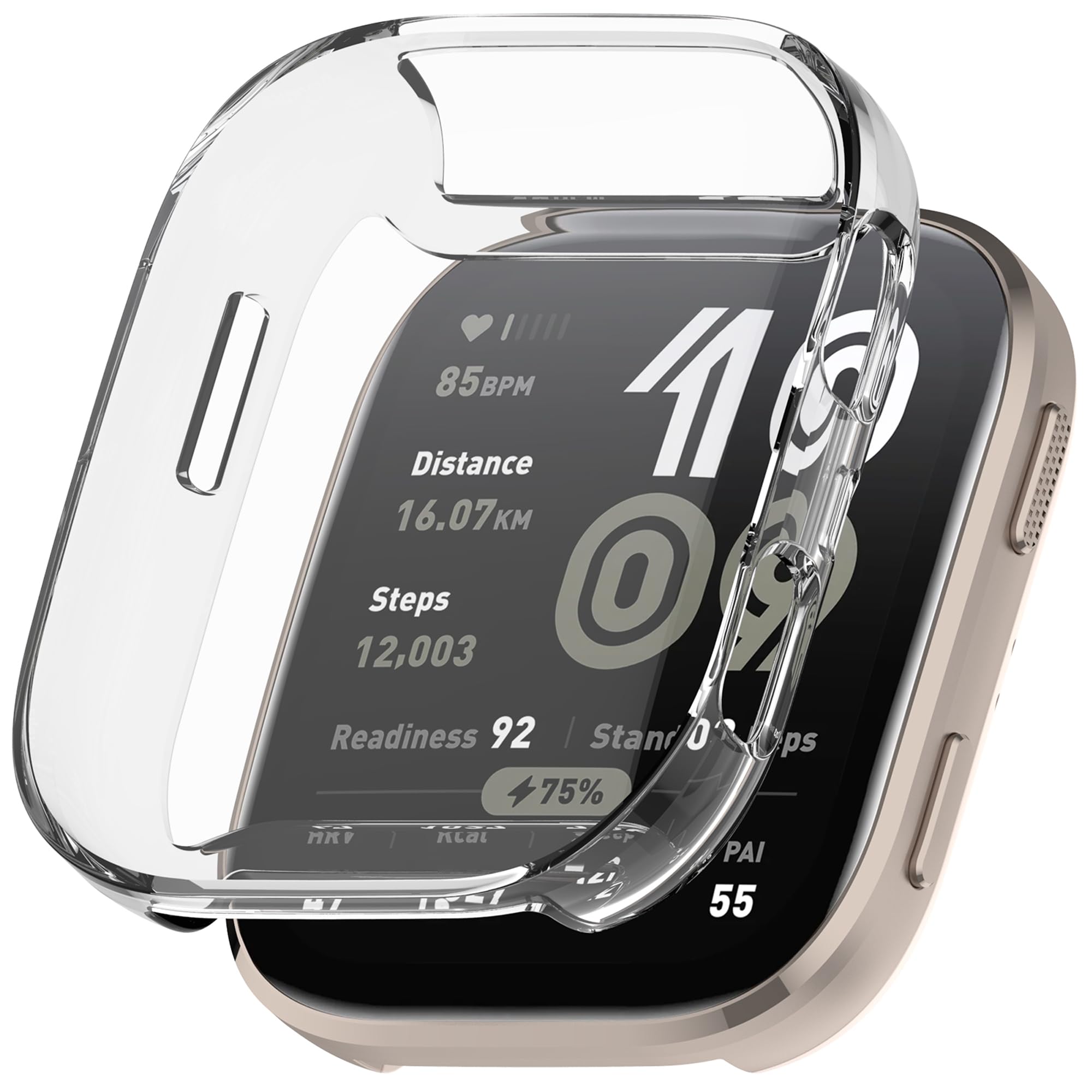 Wisely Protective Case Cover Compatible For Amaz fit Bip 6 SmartWatch Full Screen Protector Soft Case HD Clear