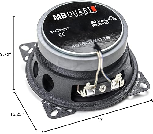 Miniatura 5 de MB Quart - Dos pares de altavoces coaxiales de coche de 2 vías Formula de 4 pulgadas - FKB110