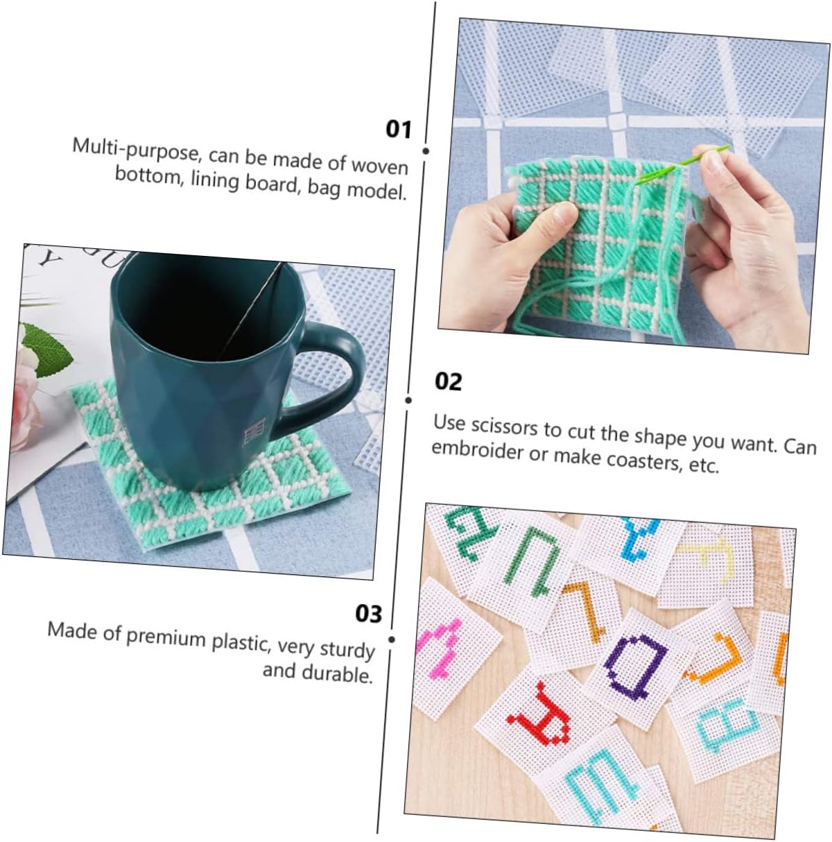 CORHAD 25pcs Mesh Plastic Canvas Sheets for DIY Cross-Stitch Crafting Suitable for Embroidery Projects Versatile Crafting Supplies