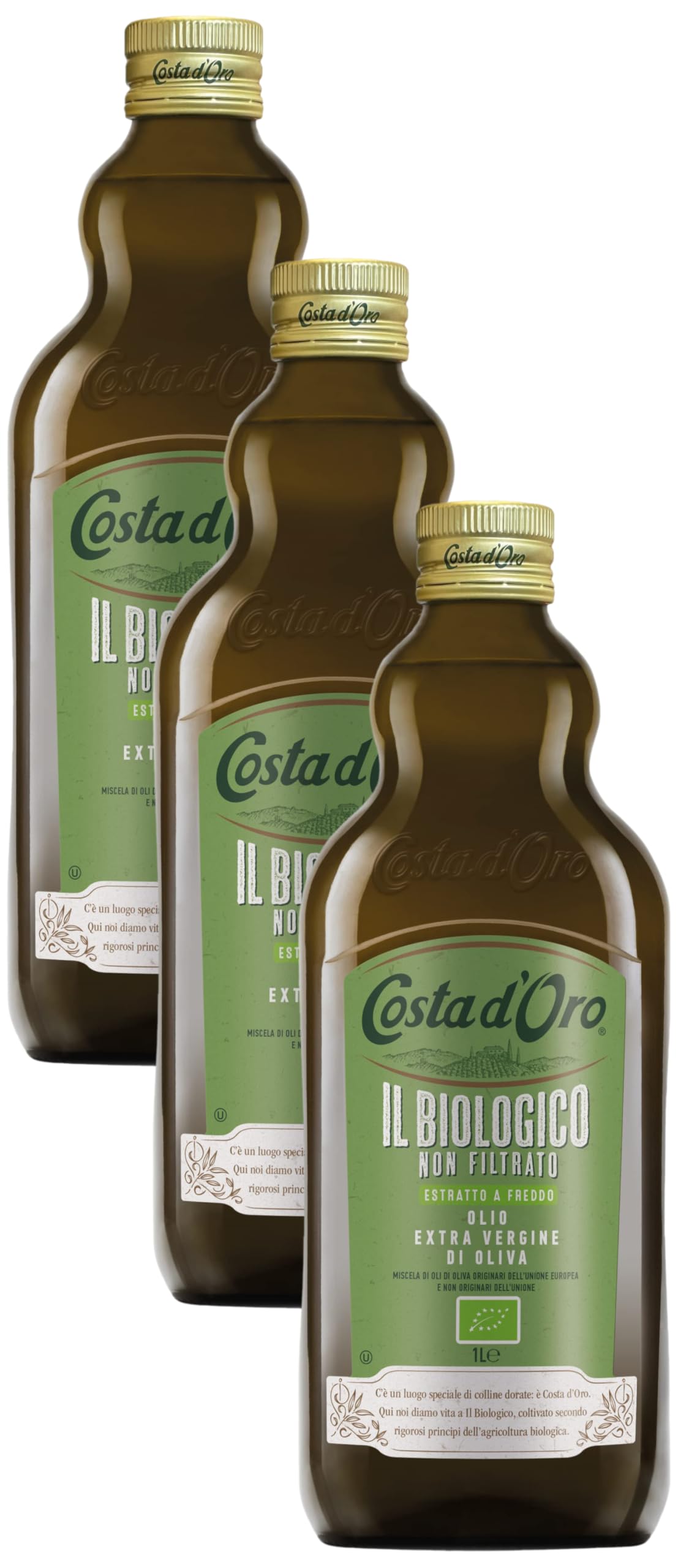 Costa d'Oro – Il Biologico 1L. Olio extravergine di oliva non filtrato, estratto a freddo, prodotto secondo i metodi della filiera biologica. Bottiglia da 1 litro. - 5