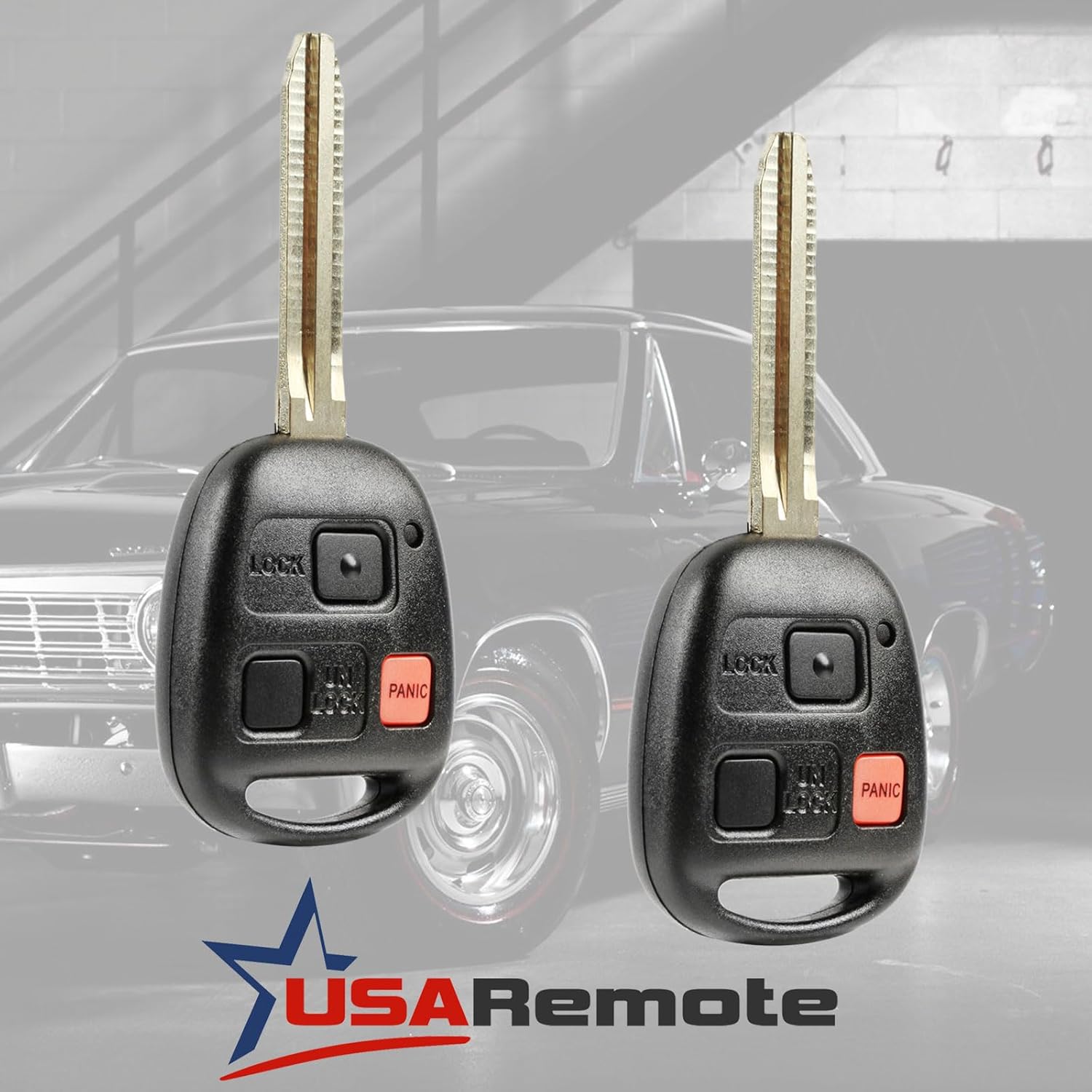 Car Key Fob Keyless Entry Remote fits Toyota 1998 1999 2000 2001 2002 Land Cruiser (HYQ1512V, 89070-60090), Set of 2