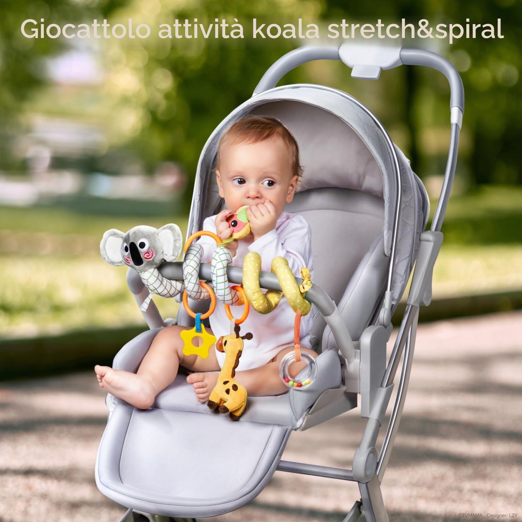 TUMAMA Kids Giocattoli per Carrozzina a Spirale per Bambini da 0 a 12 Mesi, Giochi Neonato, Giochi Passeggino Neonati, Regalo Nascita, Sonaglio Neonati - Koala