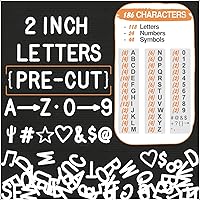 Vista 2 de Letras de 2 pulgadas solo para letras de tablero de cartas, letras grandes de plástico blanco para tableros de letras de fieltro (184 caracteres)
