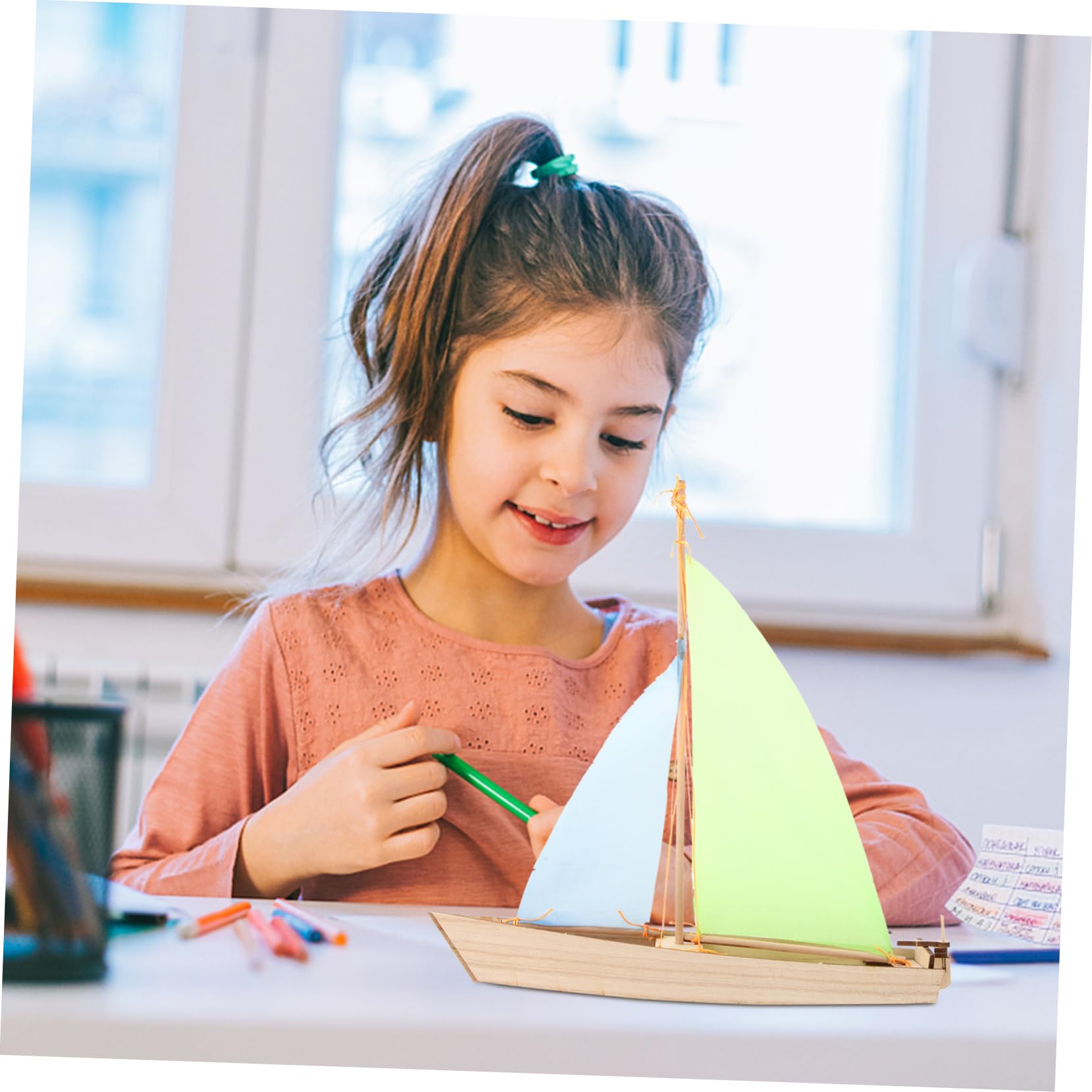 木製セーリングボートモデル 約120cm Amazon | PHENOFICE 教育用ボートおもちゃ 男の子と女の子用