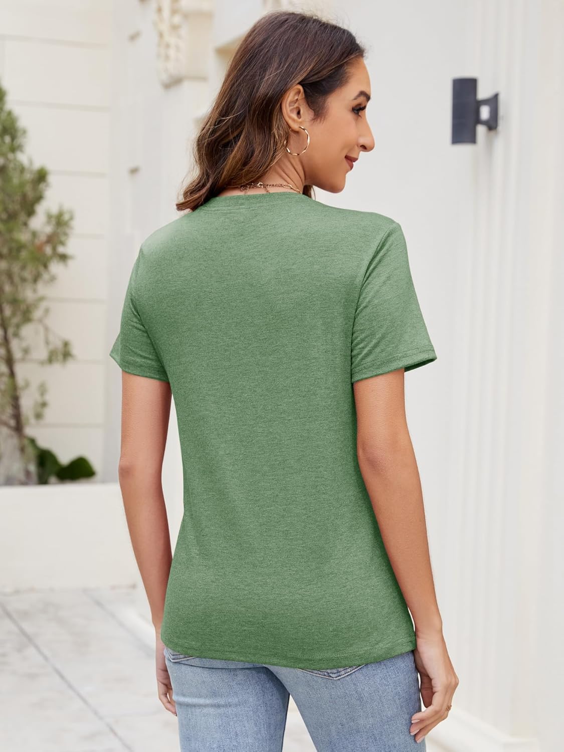 Women's Basic T Shirts Pack V Neck Short Sleeve Tees Loose Fit Tshirts Summer Casual Fashion Soft Tee Tops S-XXL - Image 4