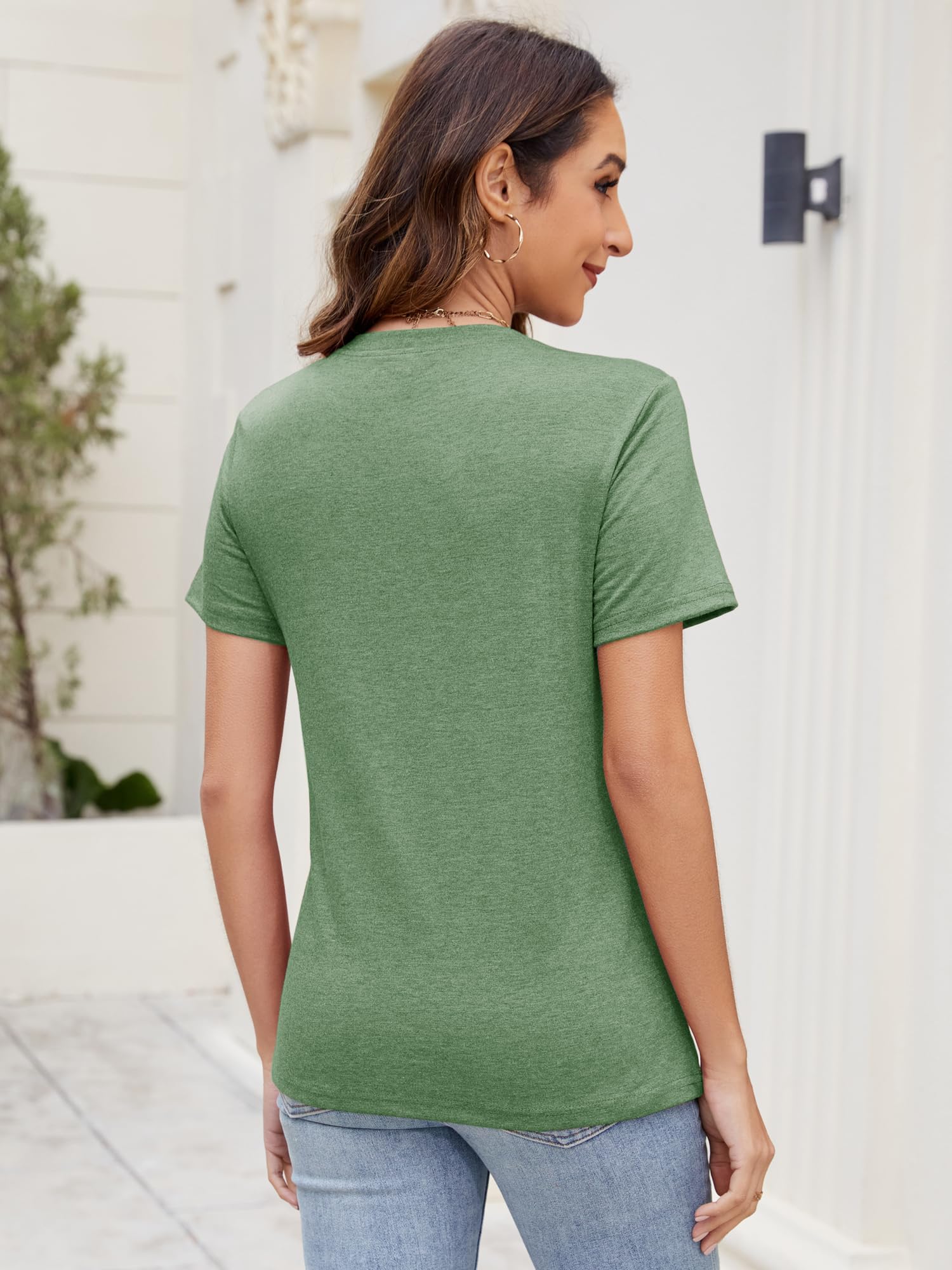 Tshirt Damen, Sommer Tops für Damen V-Ausschnitt Oberteile 3er Pack